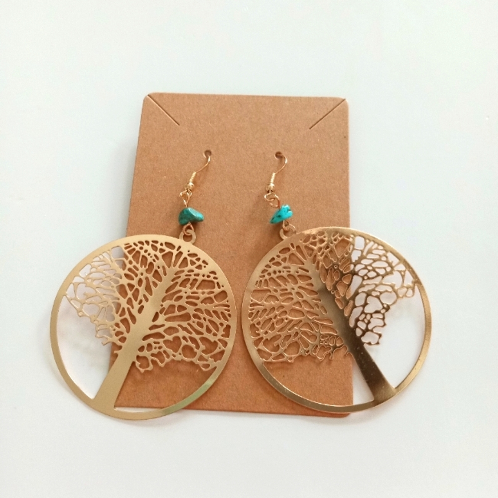 Elegant Gold Tree of Life Earrings
